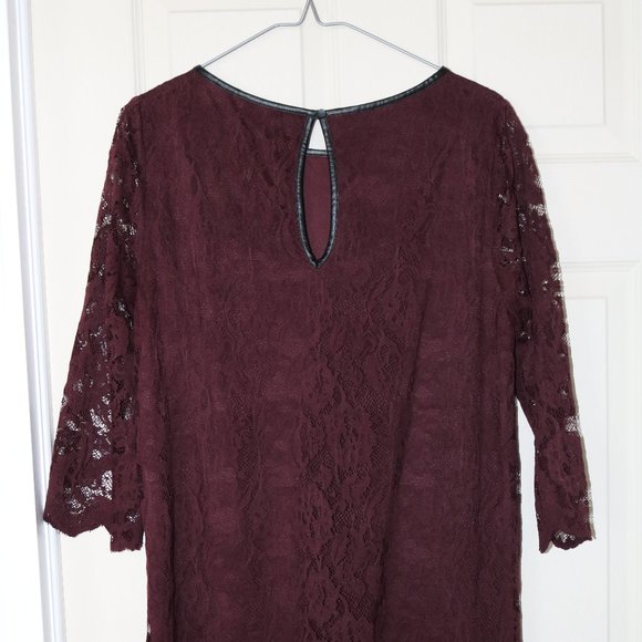 Maroon Lace Dress - Picture 3 of 5